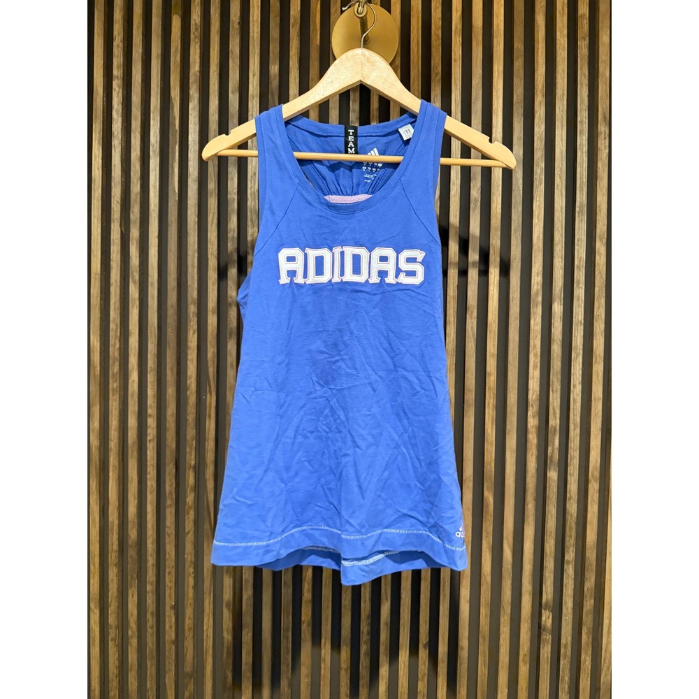 Vintage Adidas Blue Athletic Tank Top Racerback Sleeveless Activewear